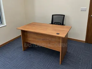 Modern Wooden Office Desk – Executive Working Table With Mesh Chair