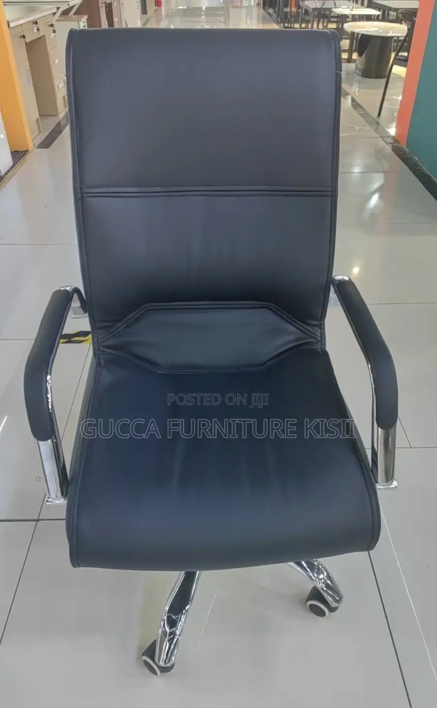 Midback Workstation Chair With Leather Upholstery