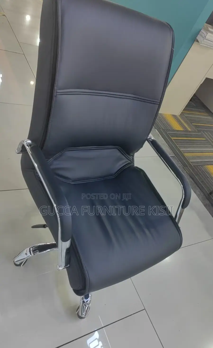 Midback Workstation Chair With Leather Upholstery