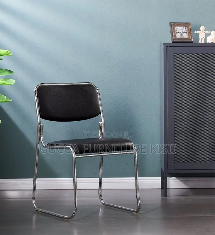 Armless Catalina Stackable Desk Leather Chair