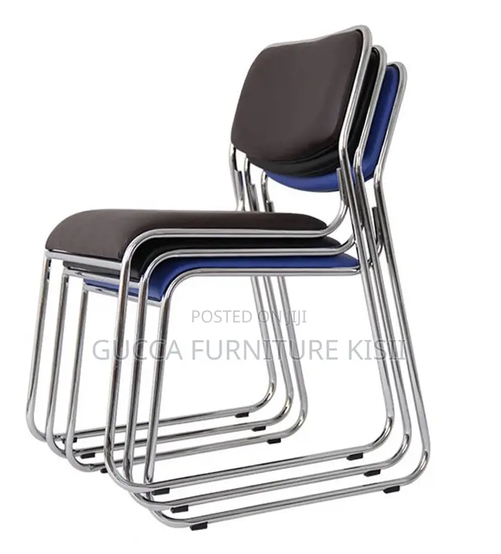 Armless Catalina Stackable Desk Leather Chair