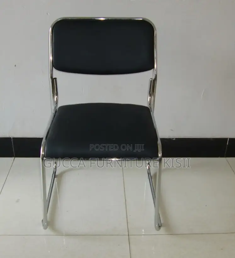 Armless Catalina Stackable Desk Leather Chair