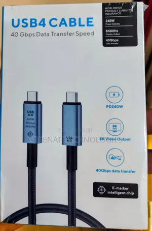 Type C Cable 2M 240W Fast Charging 8K 60Hz Braided USB4 40Gbps