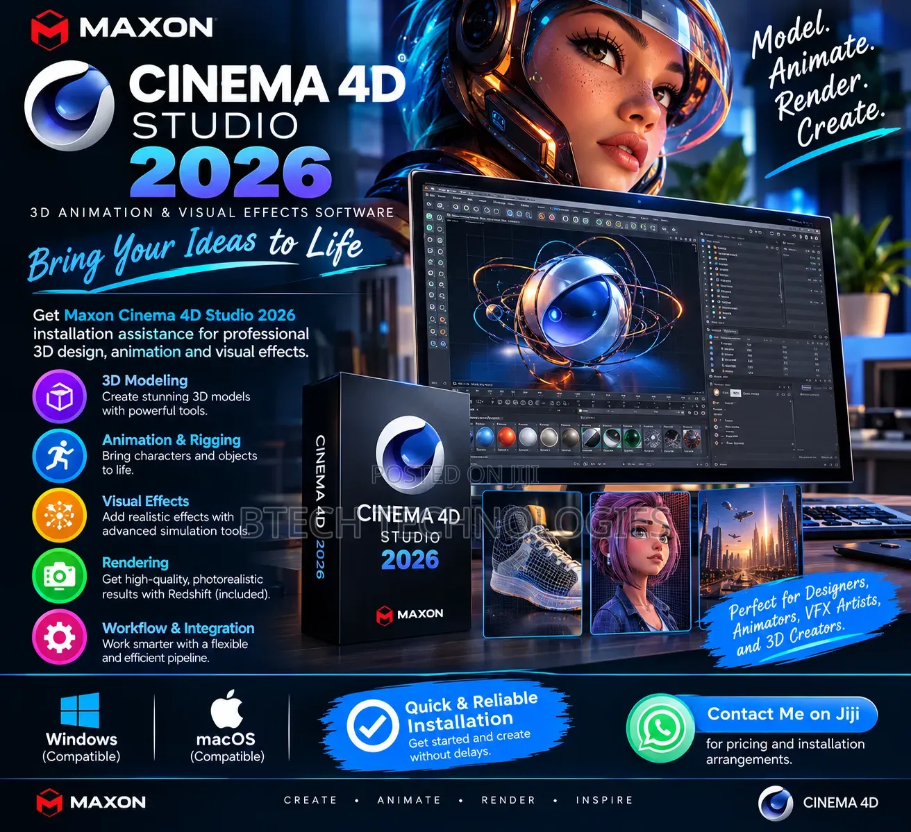 Maxon Cinema 4D Studio 2026 Software Installation