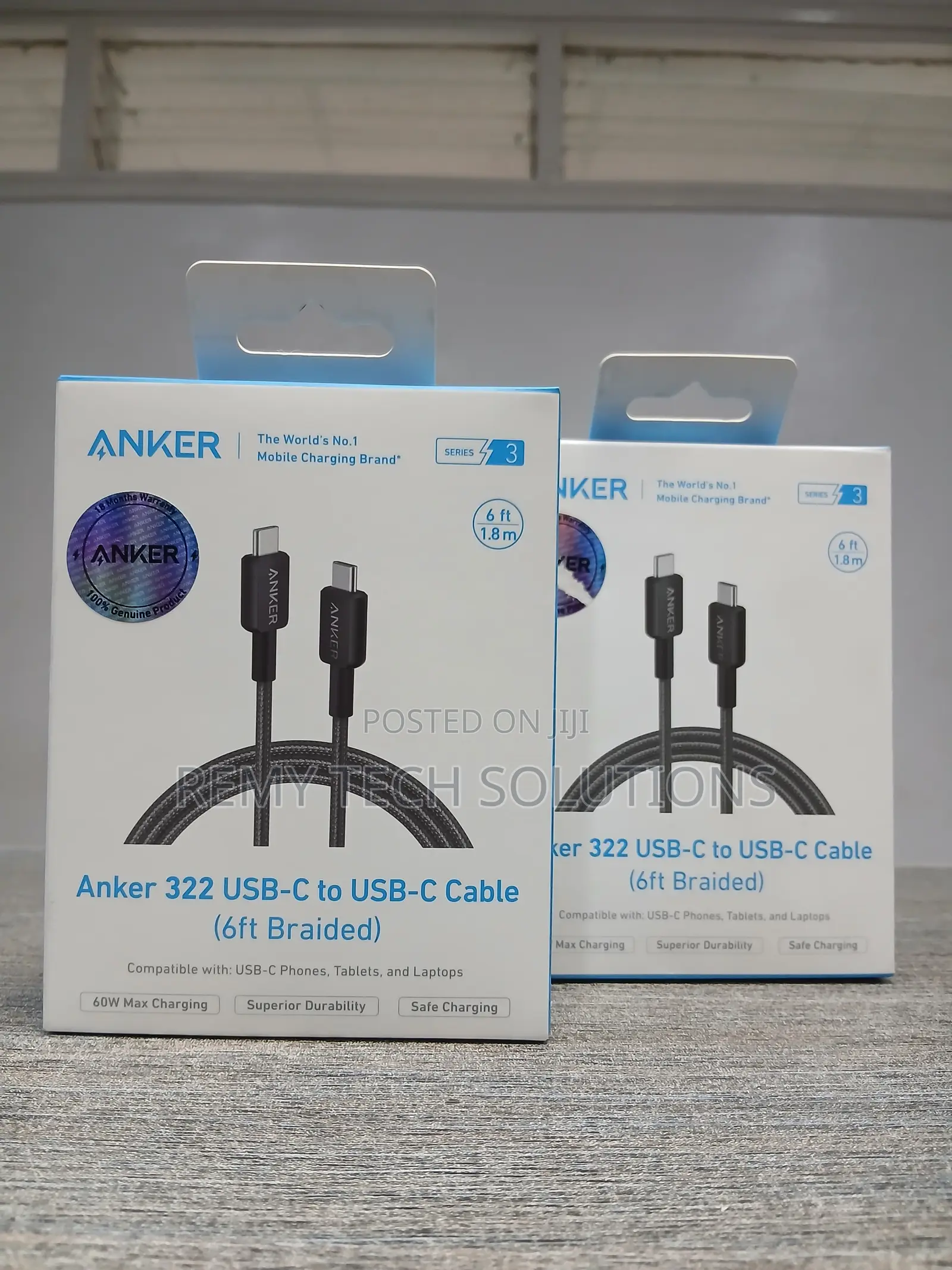 Anker 322 6ft 60w Braided USB-C to USB-C Cable