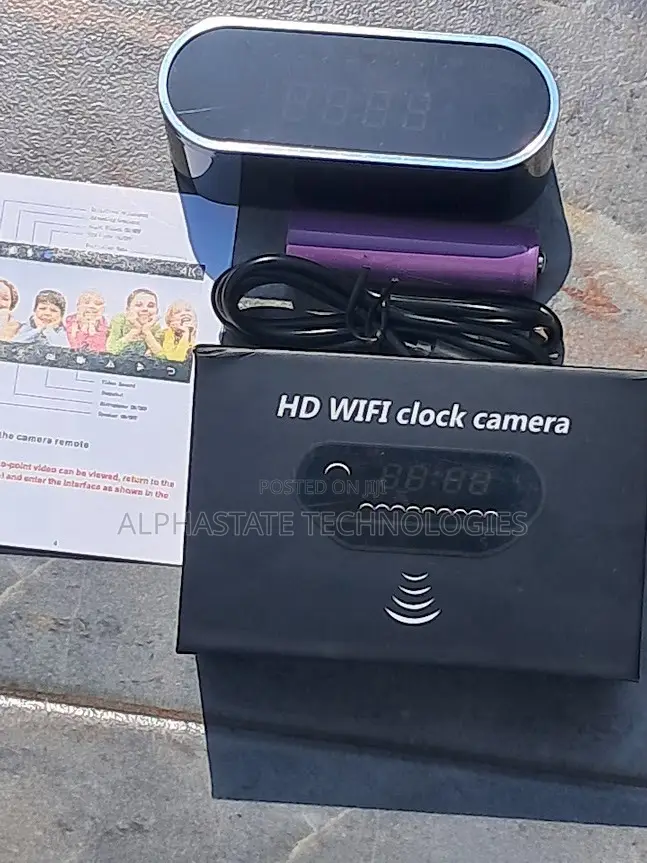 WiFi Alarm Clock Security Camera With Smartphone Monitoring