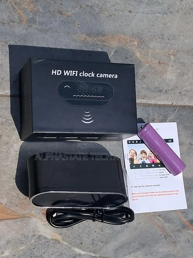 Wireless Alarm Clock Camera for Indoor Video Monitoring