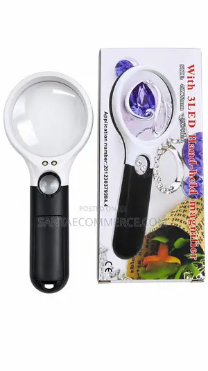 3 LED Handheld Magnifying Glass With Auxiliary Lens 45x22mm 3x75mm