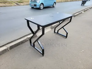Modern Black Office Desk – Computer Table With Metallic Frame