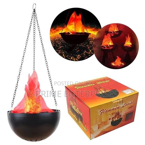3D Fake Fire Light, Hanging Flame Effect,Lamp Prop for Halloween, - main view