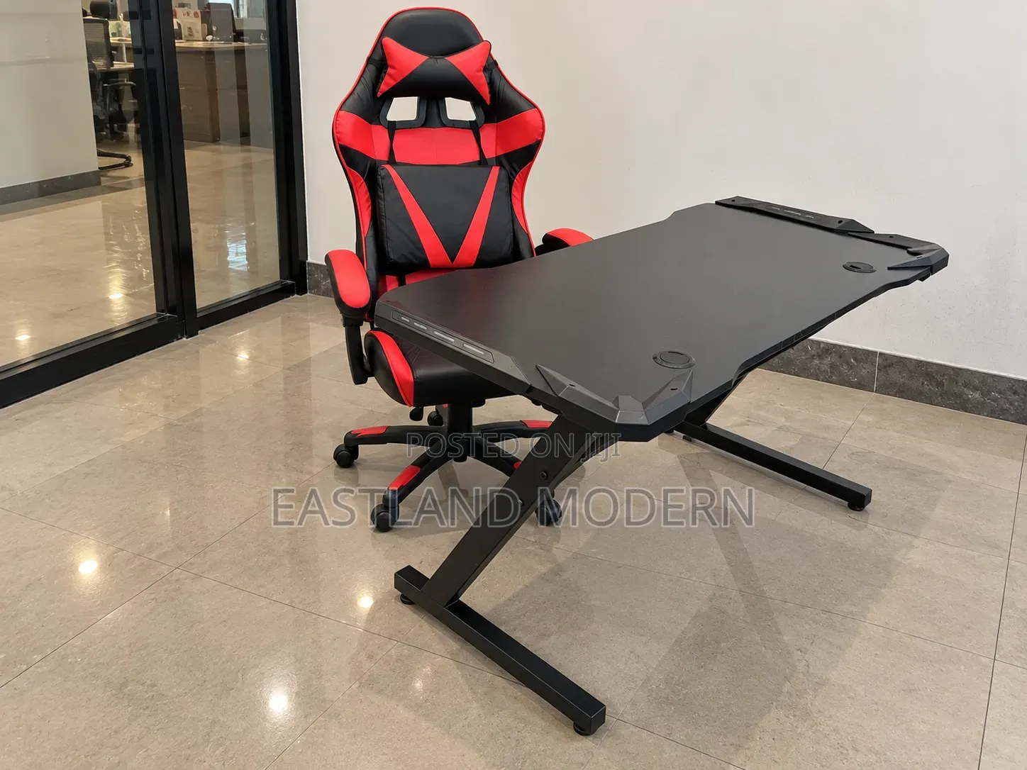 Modern Computer and Gaming Table and Gaming Chair