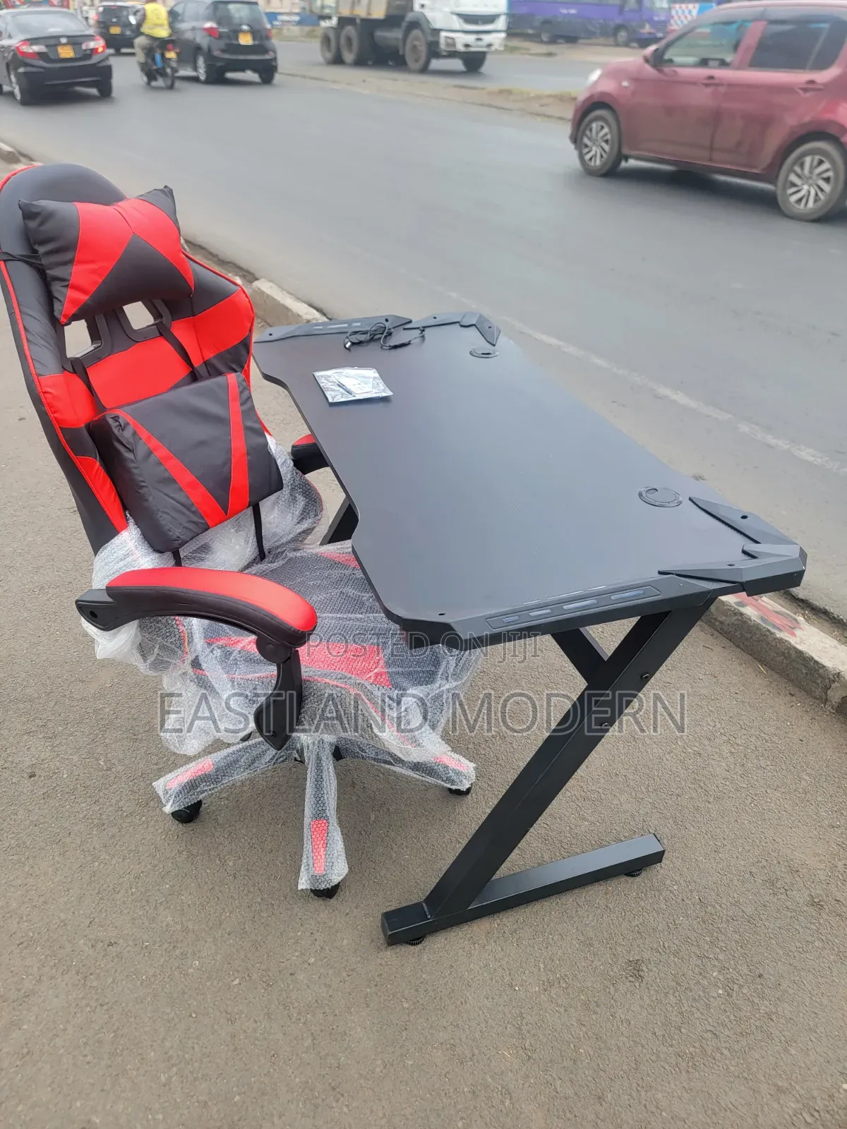 Modern Computer and Gaming Table and Gaming Chair