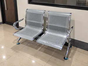 2 Seater Metallic Waiting Bench – Silver Reception Office Chair