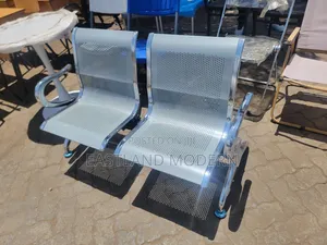 2 Seater Metallic Waiting Bench – Silver Reception Office Chair
