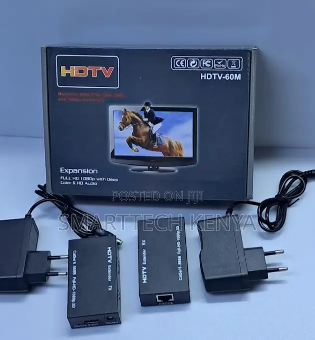 60m HDMI Extender Transmitter Receiver Converter CAT5e/6