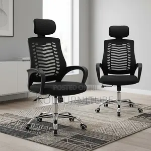 Chair : Black High-Back Ergonomic Mesh Swivel Office Chair