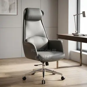 High-Back Leather Swivel Office Chair – Executive Desk Seating
