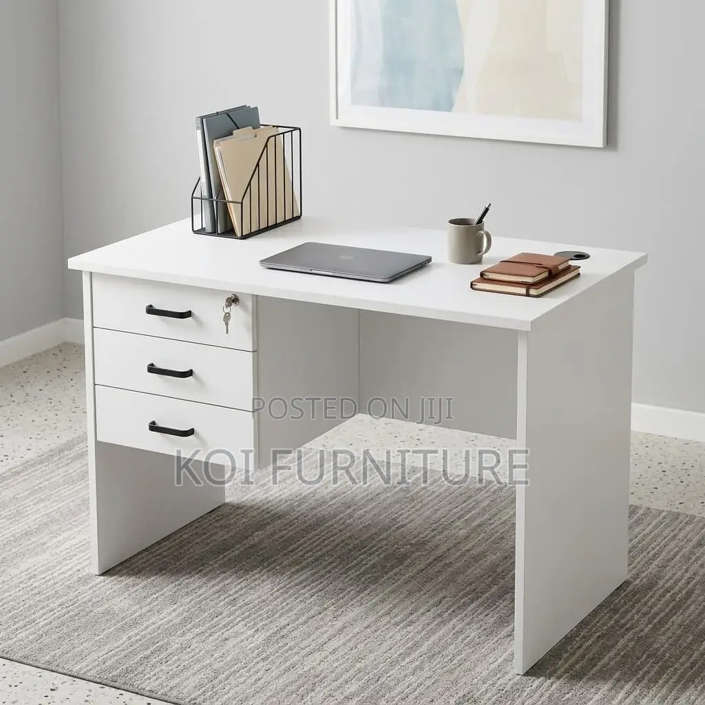 Office Desk : Valia 1.2m White Office Study Desk