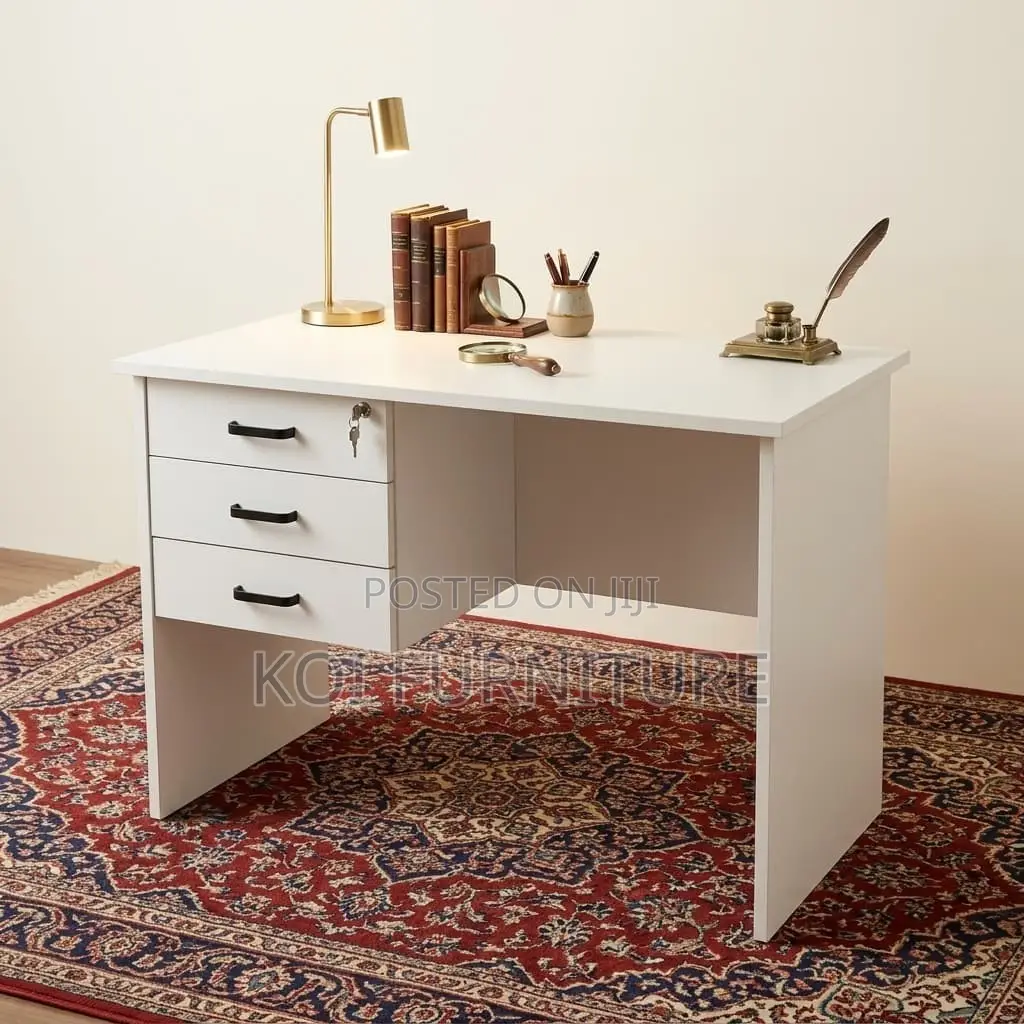Office Desk : Valia 1.2m White Office Study Desk