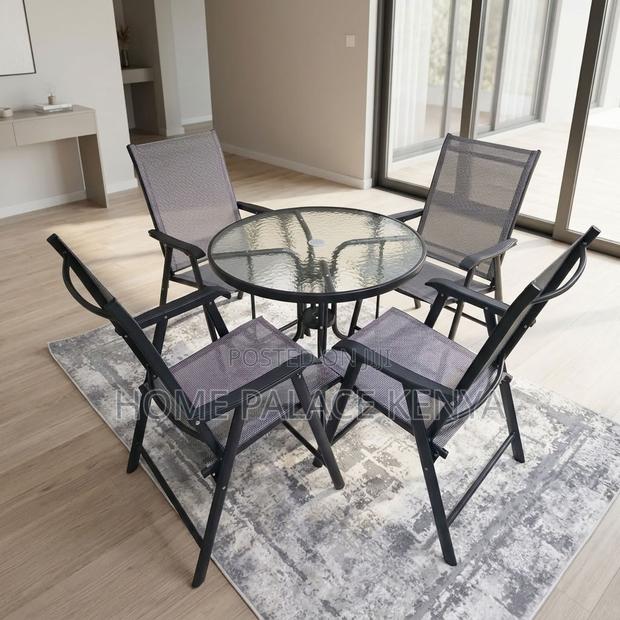 Dining Set; Stylish Garden Dining Table and Chairs Set for Outdoor - thumbnail 4
