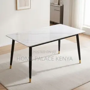 Dining Table; 1.2M White Marble Top Dining Table