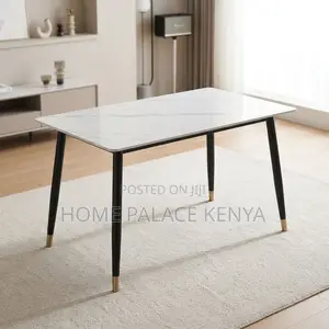 Dining Table; 1.2M White Marble Top Dining Table