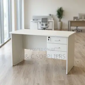 White Clerical Study Desk With Drawer-0.9m