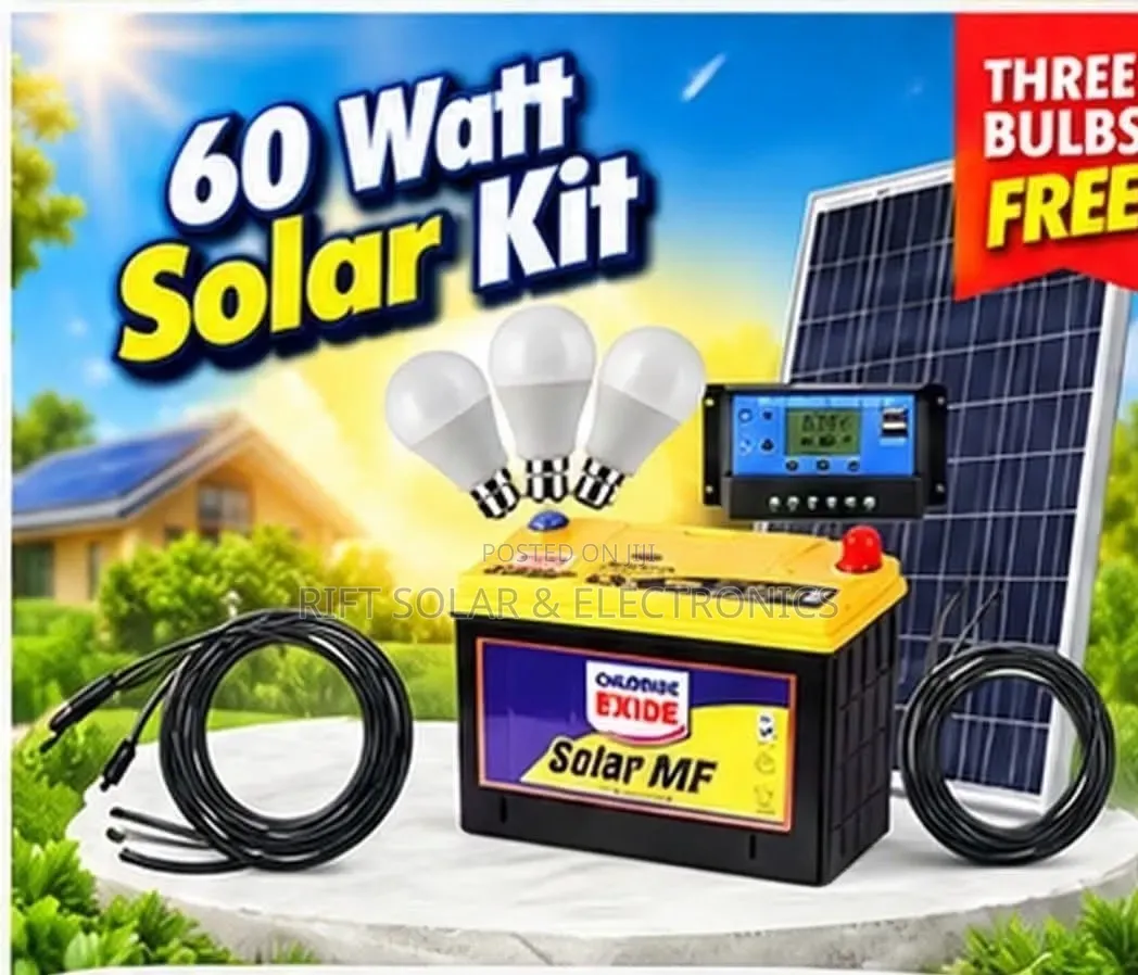 60w Solar Kit - 32Ah Mf Solar Battery + 10A Controller+ 10m Cable