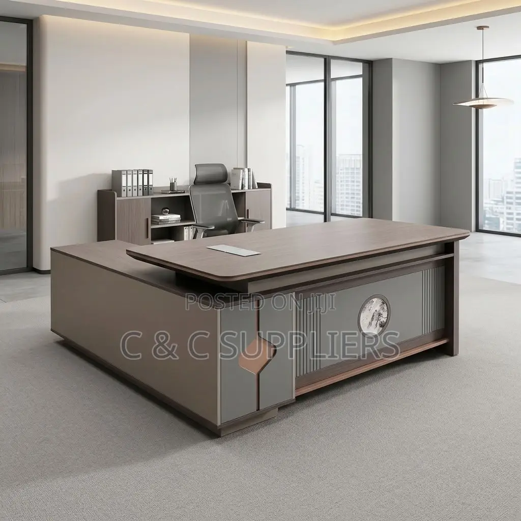 2.4M L-Shaped Director's Staff Desk