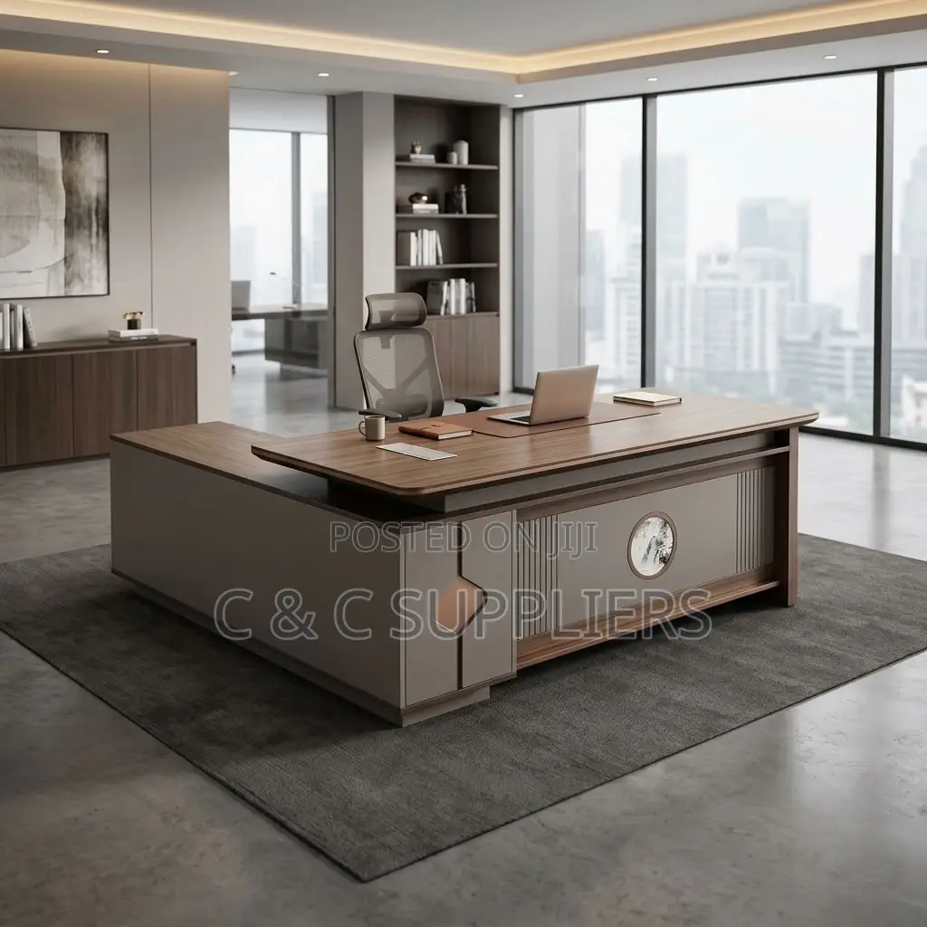 2.4M L-Shaped Director's Staff Desk