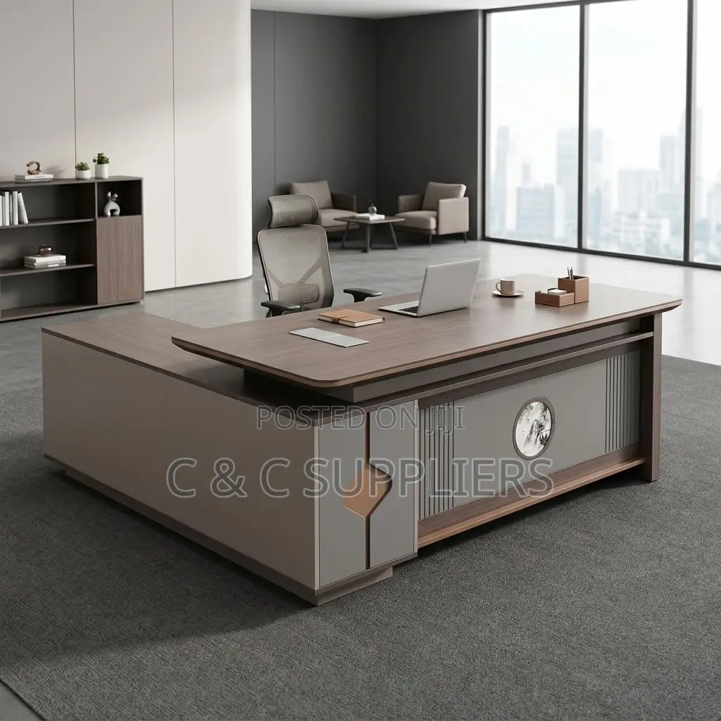 2.4M L-Shaped Director's Staff Desk