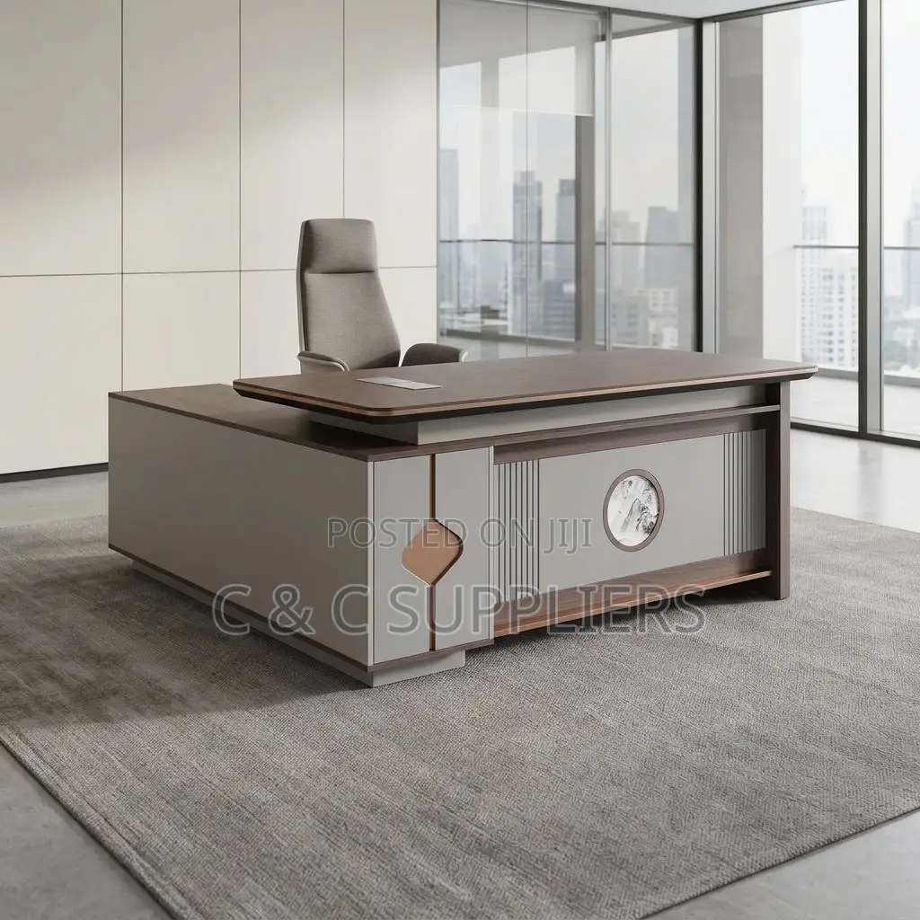 2.4M L-Shaped Director's Staff Desk