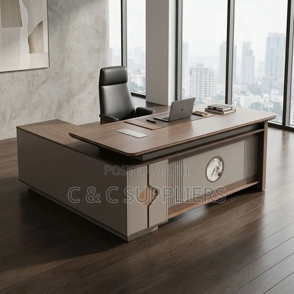 2.4M L-Shaped Director's Staff Desk