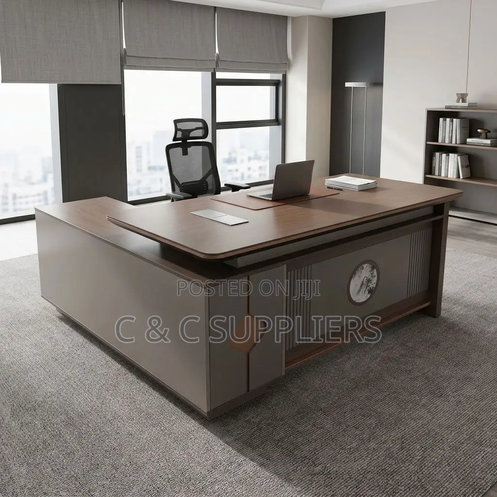 2.4M L-Shaped Director's Staff Desk