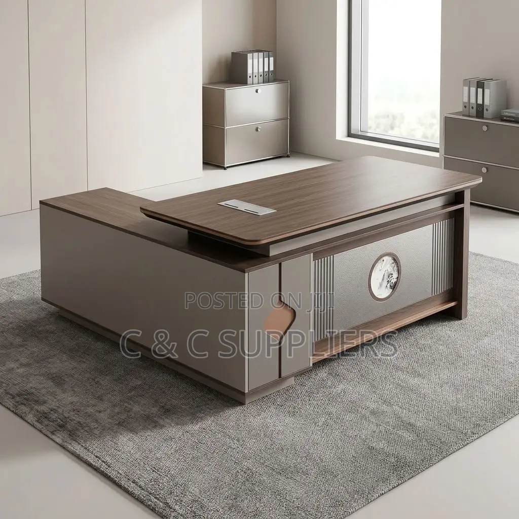 2.4M L-Shaped Director's Staff Desk