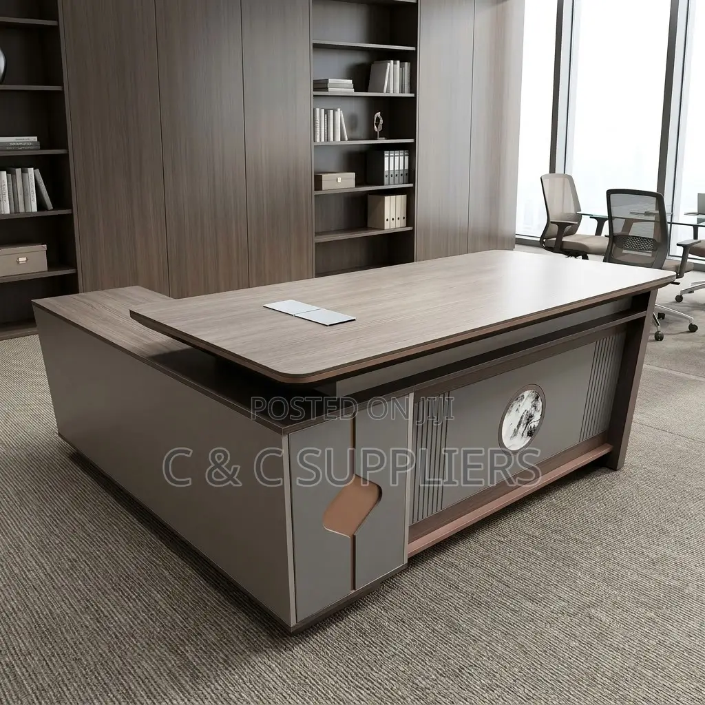 2.4M L-Shaped Director's Staff Desk