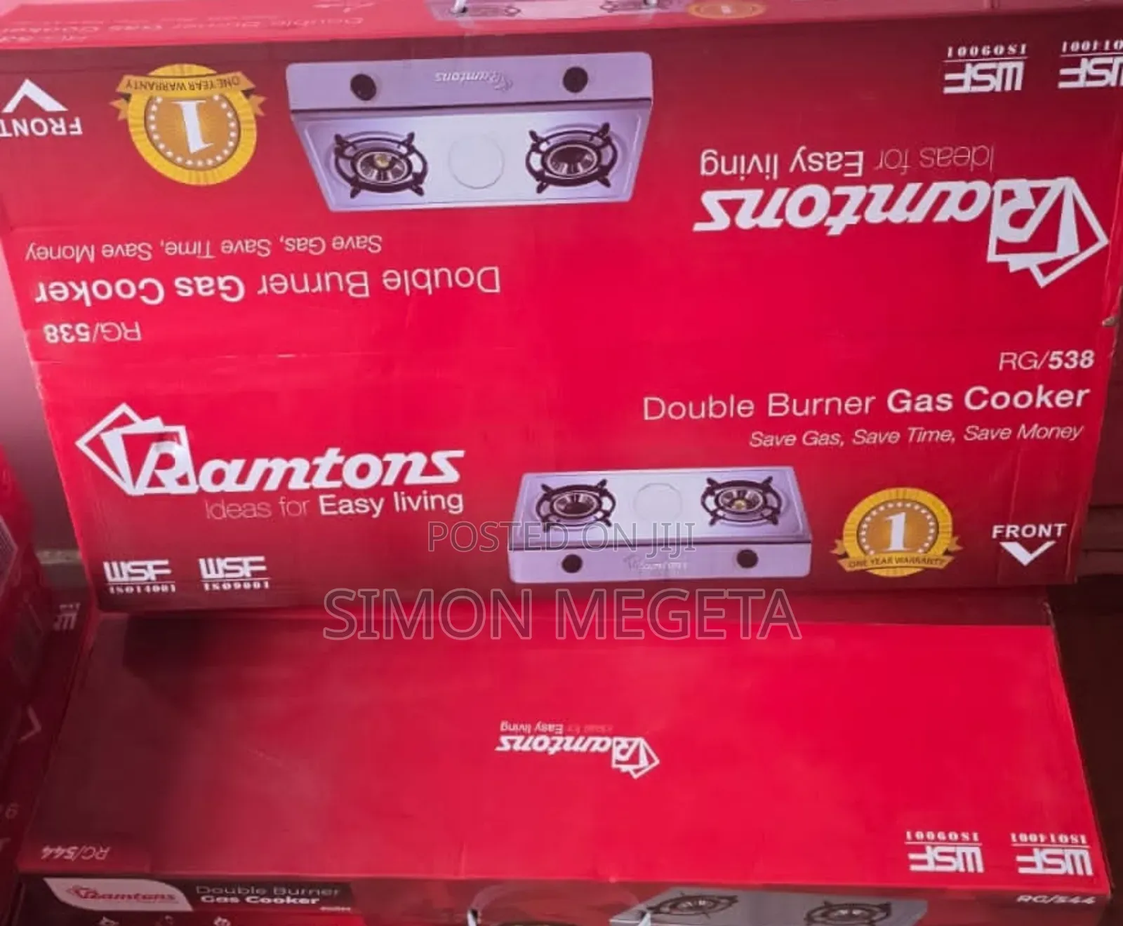 Ramtons Rg/538 Double Burner Gas Cooker