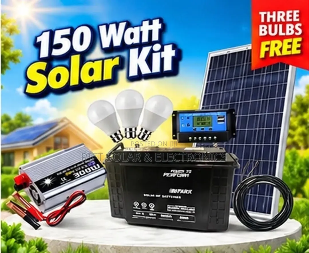 150 Watts Kit - 100Ah Gel Battery + 300w Inverter + 10A Controller