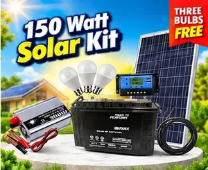 150 Watts Kit - 100Ah Gel Battery + 300w Inverter + 10A Controller