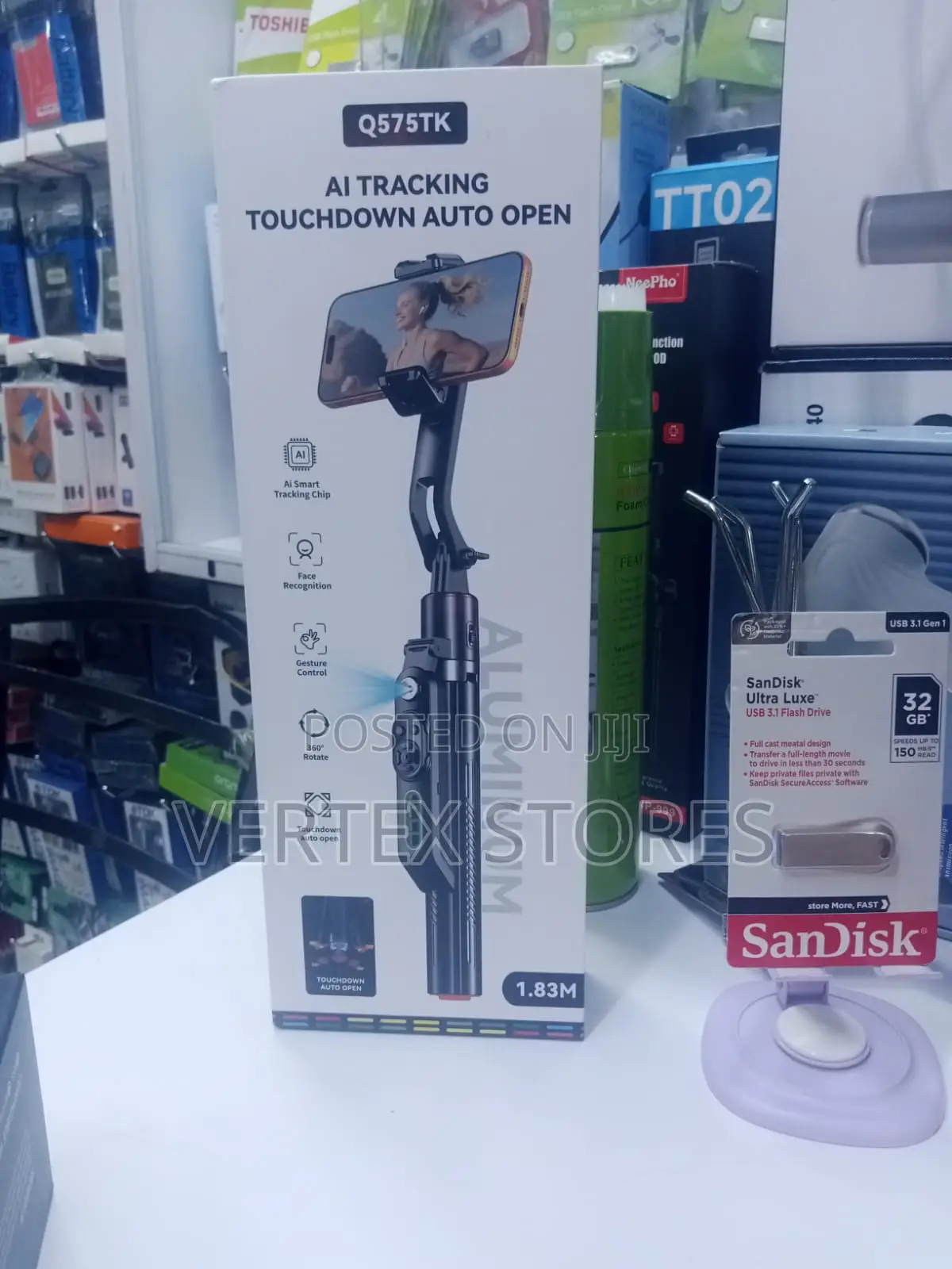 AI Tracking Selfie Stick Tripod 1.83M Auto Open