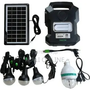 GDLITE GD-1000A Solar Lighting Kit 4 LED RGB Bulbs FM Radio Bluetooth