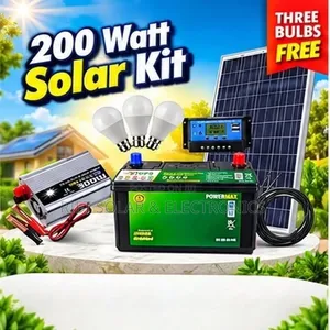 200 Watts Solar Full Kit - 150Ah Gel Battery - 300w Inverter Package