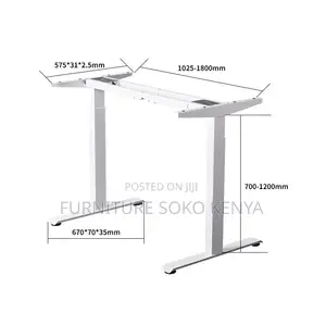 White 1.2 Meter Ergonomic Studio Table | Electric Home Desk