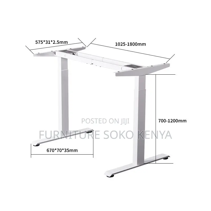 White 1.2 Meter Ergonomic Studio Table | Electric Home Desk