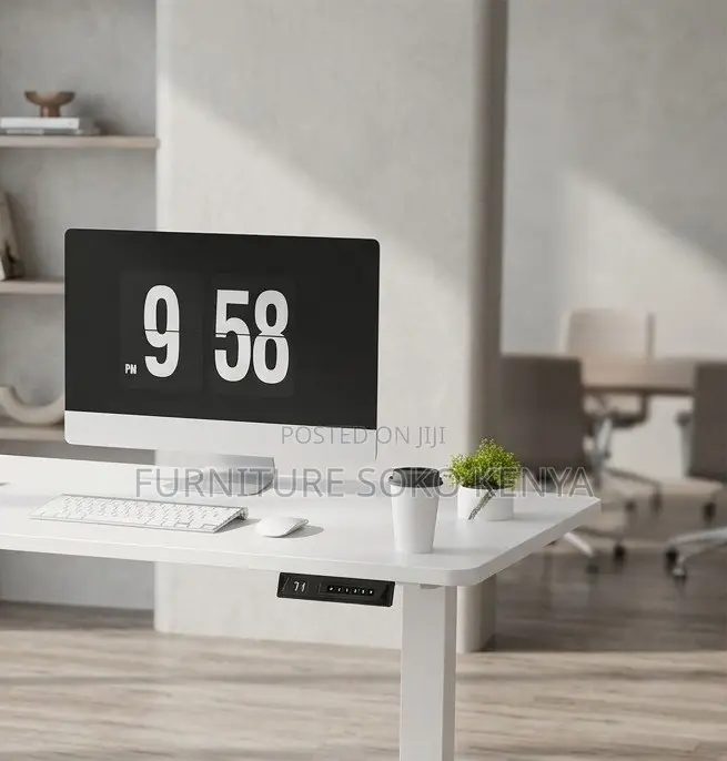 White 1.2 Meter Ergonomic Studio Table | Electric Home Desk