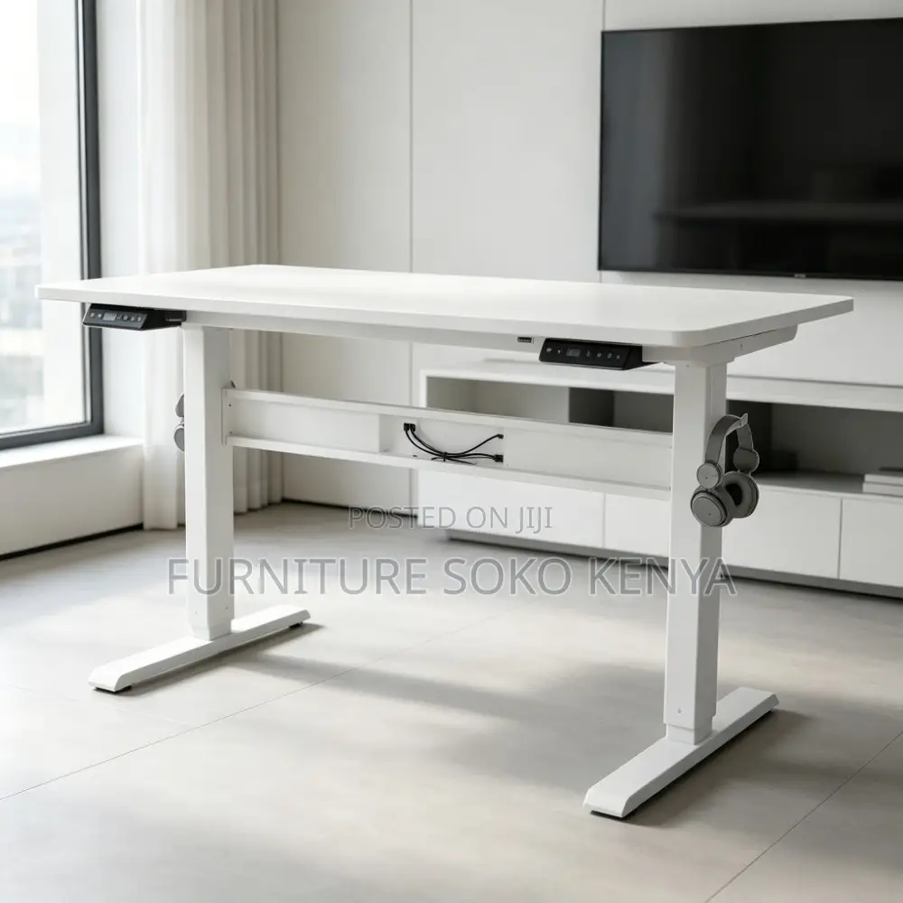 White 1.2 Meter Ergonomic Studio Table | Electric Home Desk