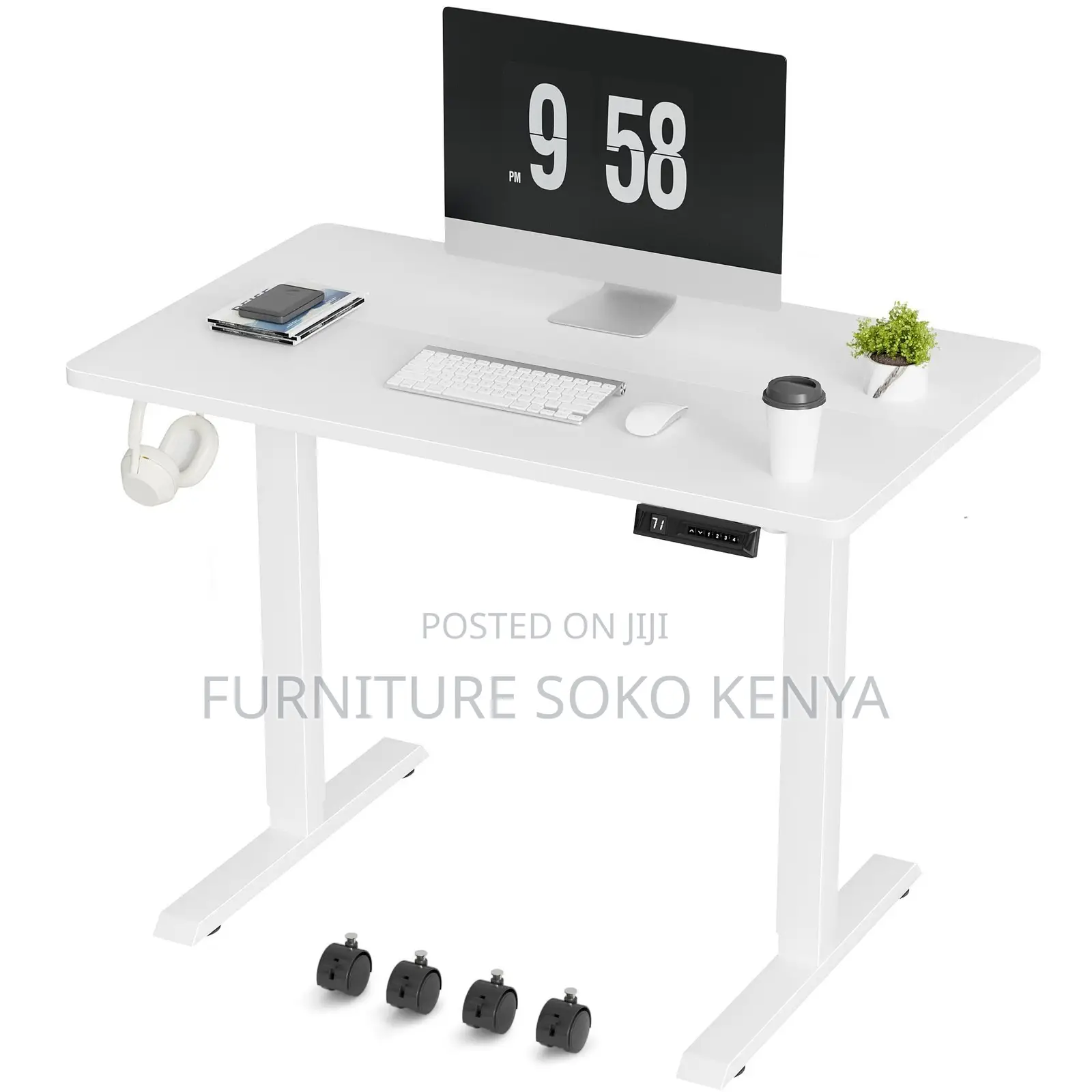 White 1.2 Meter Ergonomic Studio Table | Electric Home Desk