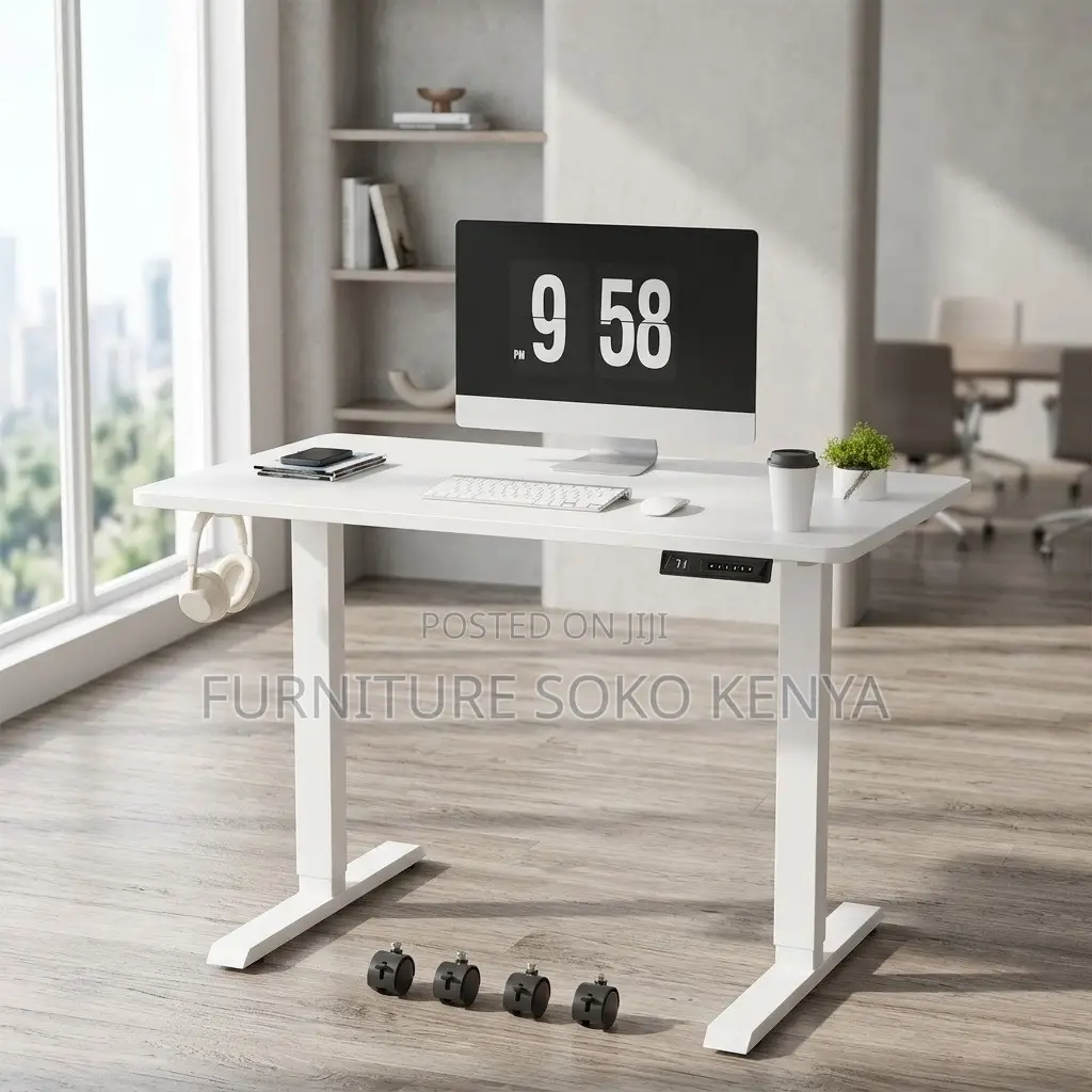 White 1.2 Meter Ergonomic Studio Table | Electric Home Desk
