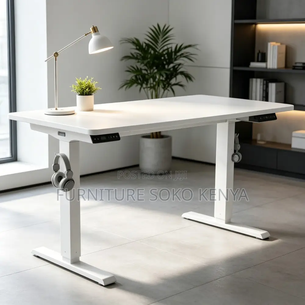 White 1.2 Meter Ergonomic Studio Table | Electric Home Desk