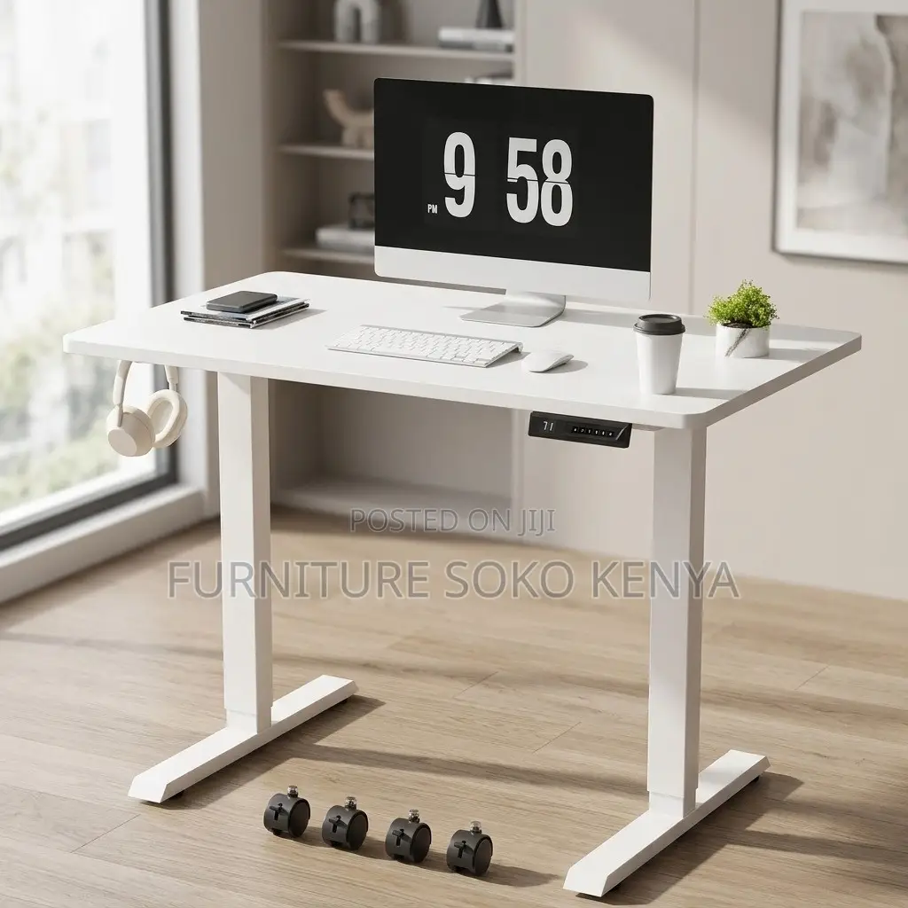 White 1.2 Meter Ergonomic Studio Table | Electric Home Desk